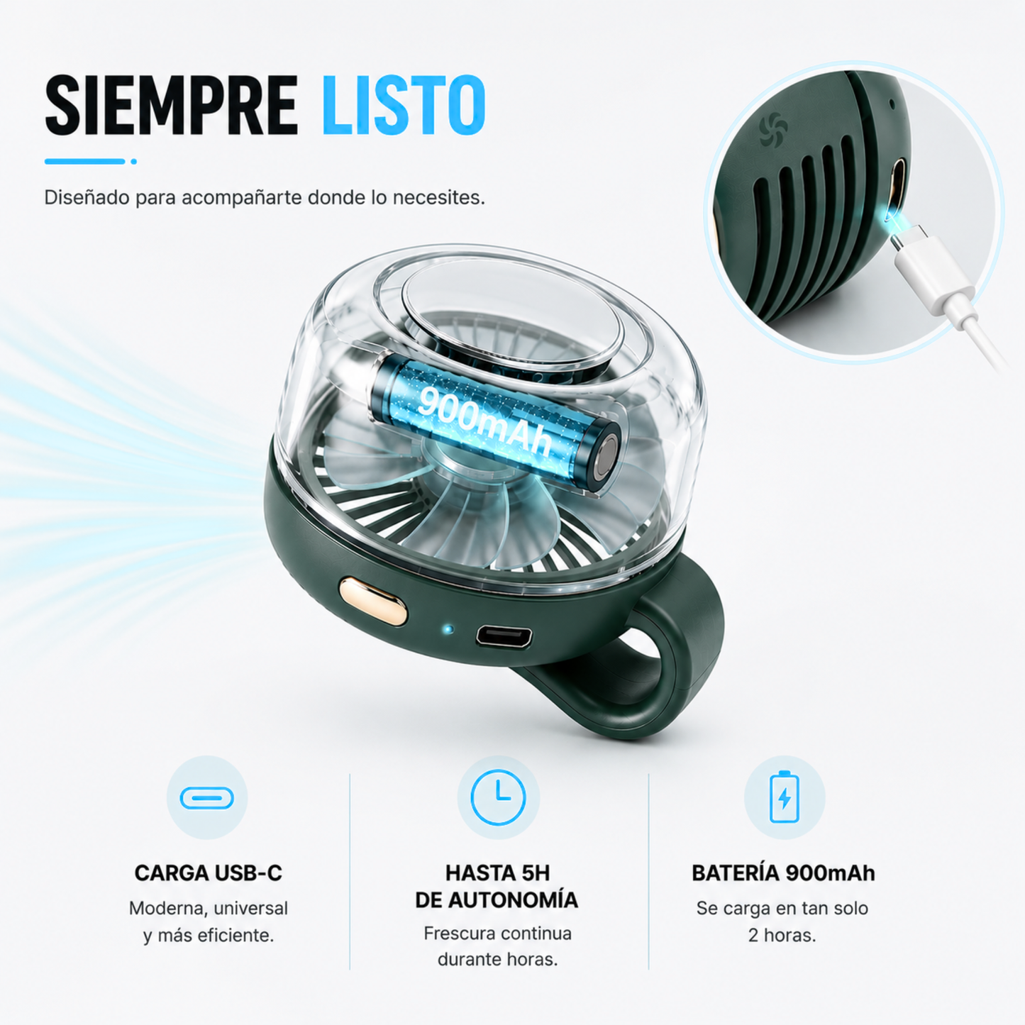 Mini Wearable Travel Fan