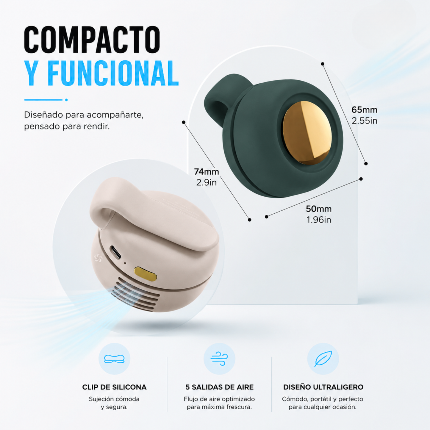 Mini Wearable Travel Fan